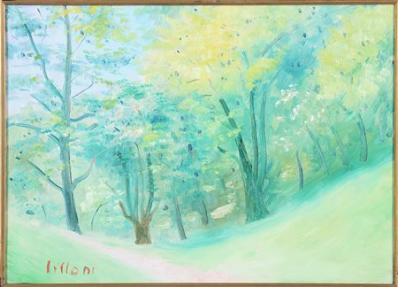 LILLONI UMBERTO (1898 - 1980) Paesaggio Ticinese. 1966. Olio su tela . Cm...