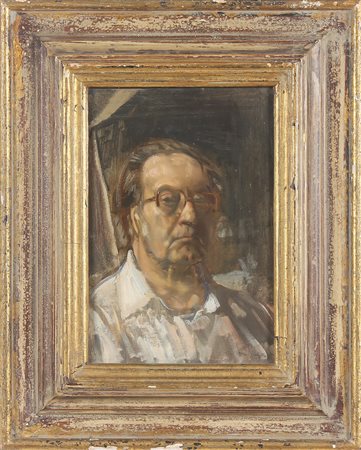 ANNIGONI PIETRO (1910 - 1988) Ritratto. Olio su cartone intelato. Cm 32,00 x...