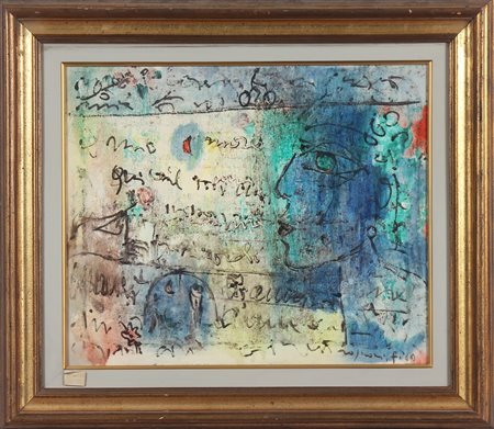 ROGNONI FRANCO (1913 - 1999) Lettera d'amore. 1969. Olio su tela . Cm 55,00 x...