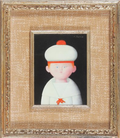 BUENO ANTONIO (1918 - 1985) Marinaretto. Olio su compensato. Cm 18,00 x...