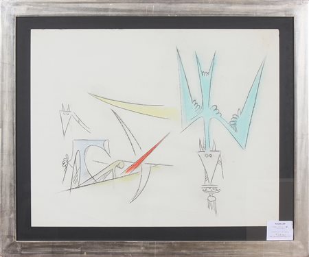 LAM WILFREDO (1902 - 1982) Femme Cheval. 1958. Tecnica mista su carta. Cm...