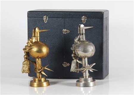 LAM WILFREDO (1902 - 1982) L'oiseau de Fer (due sculture). 1970. Metallo. Cm...