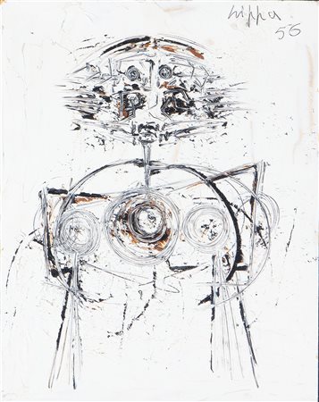 CRIPPA ROBERTO GAETANO (1921 - 1972) Totem. 1956. Olio su tela . Cm 39,00 x...