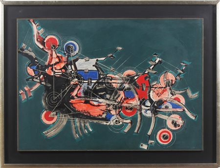 MASTROIANNI UMBERTO (1910 - 1998) Senza titolo. 1971. Tecnica mista su carta...