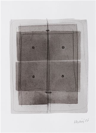 UNCINI GIUSEPPE (1929 - 2008) Senza titolo. 2006. Tecnica mista su carta. Cm...