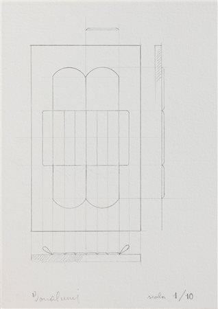 BONALUMI AGOSTINO (1935 - 2013) Progetto. 2001. Matita su cartoncino. Cm...