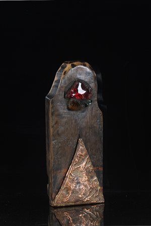 AMADIO GIUSEPPE (n. 1944) La ricerca dell'Io. Barino. 1982. Scultura in legno...