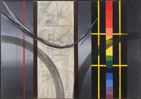 ZAPPETTINI GIANFRANCO (n. 1939) Senza titolo. 1964. olio e smalto su tela. Cm...