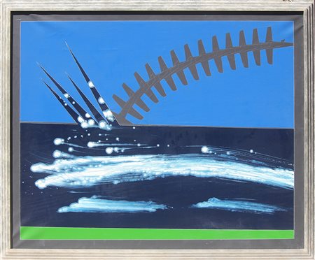 ANGELI FRANCO (1935 - 1988) Impatto. Tecnica mista su tela. Cm 150,00 x...