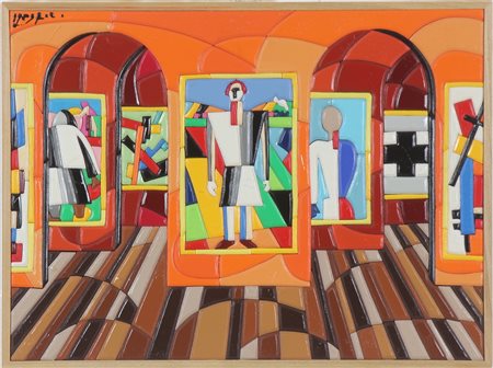 NESPOLO UGO (n. 1941) Suprematissimo. Acrilico su tavola. Cm 30,00 x 40,00....