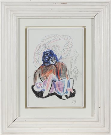 CHIA SANDRO (n. 1946) Senza titolo. Tecnica mista su carta. Cm 23,00 x 33,00....