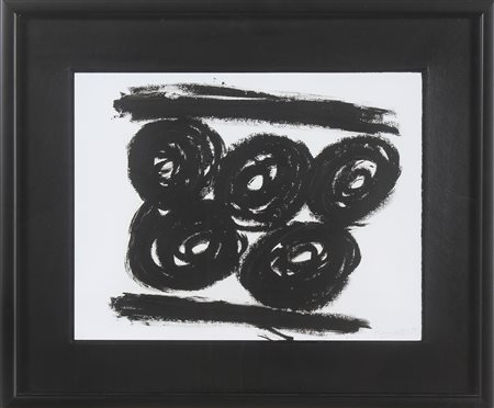 KOUNELLIS JANNIS (n. 1936) Senza titolo. 1999. Catrame su carta. Cm 47,00 x...