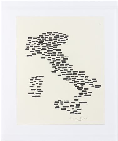 ISGRO' EMILIO (n. 1937) Torino - Trento. 1997. Tecnica mista su carta. Cm...