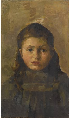 Giuseppe Solenghi (Milano 1879-Cernobbio 1944) Ritratto di bambina Olio su...