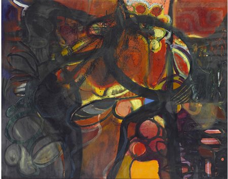 Lorenzo Mazza (Crema 1952) Rami e foglie Olio su tela Firmato Misura 80x100 cm