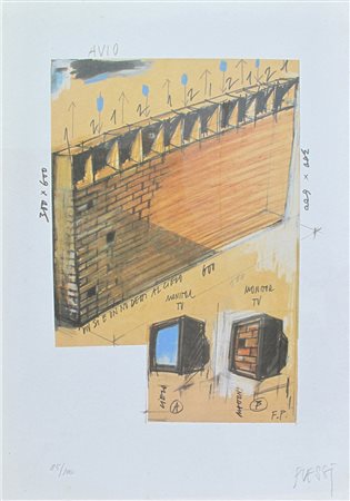 Fabrizio Plessi (Reggio Emilia 1940) Senza titolo Litografia (85/100) Firmato...