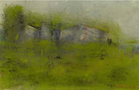 Arturo Checchi (Fucecchio 1886–Perigia 1971) Paesaggio Olio su tela Firmato...