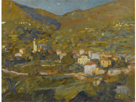 Baldassare Longoni (1876-1956) Paesaggio Olio su compensato Firmato Misure...