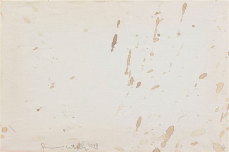 NITSCH HERMANN Vienna 1938Senza titolo, 1988relitto su stoffa cm. 24x37,...