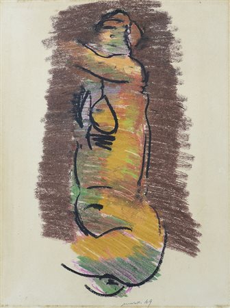 MORLOTTI ENNIO Lecco 21/09/1910 - Milano 15/12/1992Nudo n° 1, 1969pastello su...