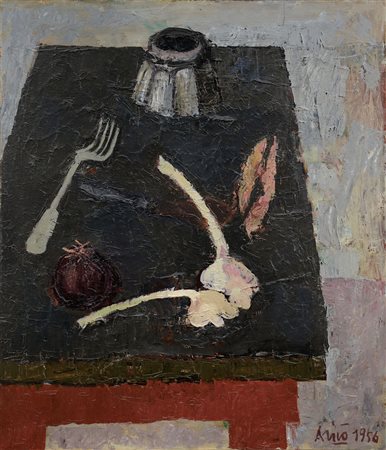 ARICO' RODOLFO Milano 03/06/1930 - Milano 2002Natura morta con aglio,...