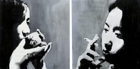 SALTINI ANDREA Carpi (MO) 1974Dittico dell'attesa, 2008tecnica mista su 2...