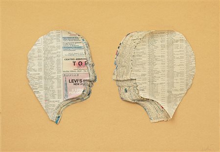 CEROLI MARIO Castelfrentano 1938Autoritrattocollage su cartoncino cm....