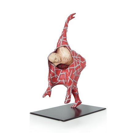 RABARAMA Roma 1969Meccano, 1999scultura in bronzo dipinto cm. 54x25x15;...