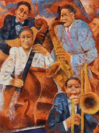 SQUILLANTINI REMO Stia (AR) 1920 - Firenze 06/08/1996Concerto Jazz, 1995olio...