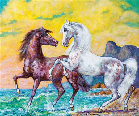 GONZAGA GIOVANFRANCESCO Milano 12/06/1921 - Milano 02/10/2007I due corsieri,...