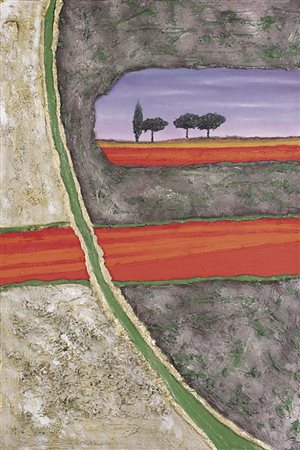 PASCHETTA MARIO Milano 27/04/1949Papaveri in Toscana, 1996malte e terre...