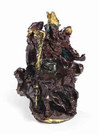 LUCIO FONTANA (1899-1968) Cardinale firmata con le iniziali e datata L.F. 48...