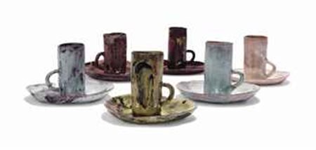 FAUSTO MELOTTI (1901-1986) Servizio da caffè siglata con monogramma (sotto la...