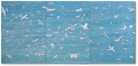 Alighiero Boetti 1940 - 1994 AEREI NUMBERED 1, 2 E 3 ON THE REVERSE, SIGNED...