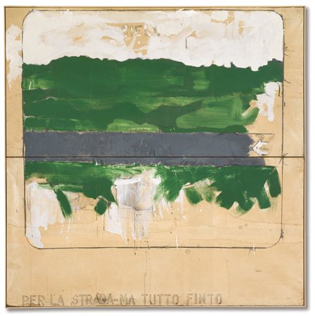 Mario Schifano 1934 - 1998 PER LA STRADA-MA TUTTO FINTO INSCRIBED AND TITLED,...