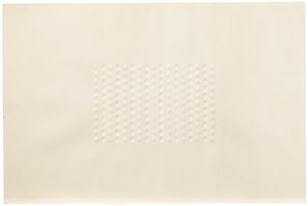 Enrico Castellani N. 1930 SENZA TITOLO SIGNED AND DATED 1964, SHAPED PAPER...