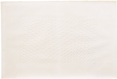 Enrico Castellani N. 1930 SENZA TITOLO SIGNED AND DATED 1971, SHAPED PAPER...