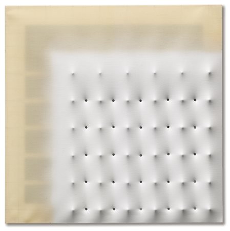 Enrico Castellani N. 1930 POLITTICO SIGNED, TITLED AND DATED 1975 ON THE...