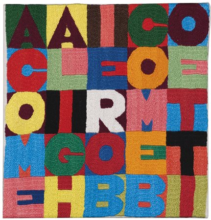 Alighiero Boetti 1940 - 1994 A COME ALIGHIERO B COME BOETTI TAPESTRY....