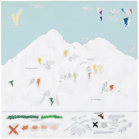 Gianfranco Baruchello N. 1924 MONT SAINTE MARGUERITE SIGNED, TITLED AND DATED...