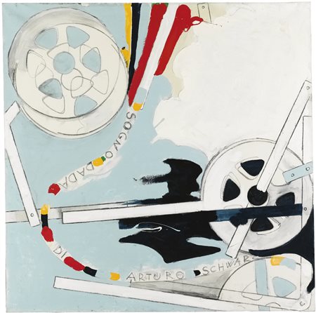 Mario Schifano 1934 - 1998 IL SOGNO DADA DI ARTURO SCHWARZ SIGNED, TITLED AND...