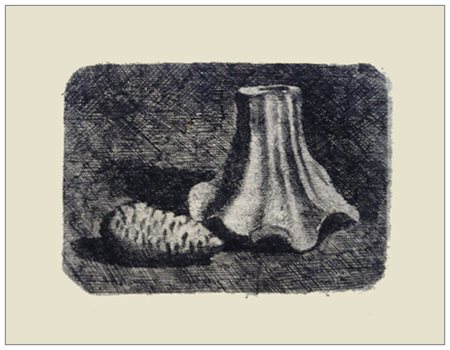 GIORGIO MORANDI Bologna 1890 – Bologna 1964 Natura morta con pigna e...