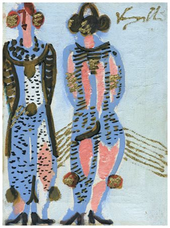 ANTONIO VANGELLI Roma 1917 – Roma 2004 Ragazzi del circo 1978 Olio, porporina...