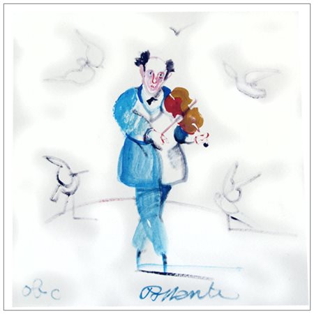 ANTONIO POSSENTI Lucca 1933 abc T.m. su cartoncino 24,5 x 24,5. Firma in b....