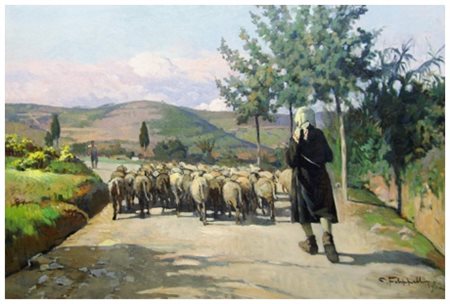 CAFIERO FILIPPELLI Livorno 1889 – 1973 Senza titolo 1952 Olio su faesite 81 x...