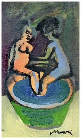 MINO MACCARI Siena 1898 – Roma 1989 Senza titolo Olio su cartone telato 25 x...