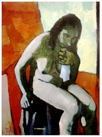 FELICE CASORATI Novara 1883 – Torino 1963 Nudo seduto 1946 Olio su tavola 60...