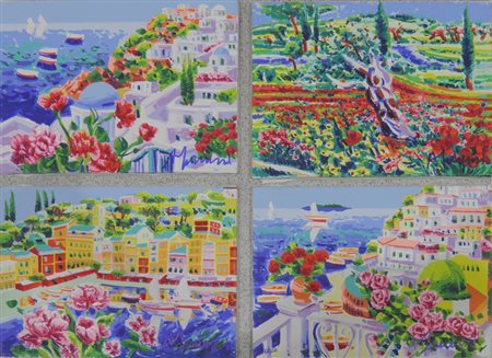 FACCINCANI ATHOS PESCHIERA 1951 LOTTO COMPOSTO DA 4 OPERE SERIGRAFICHE...