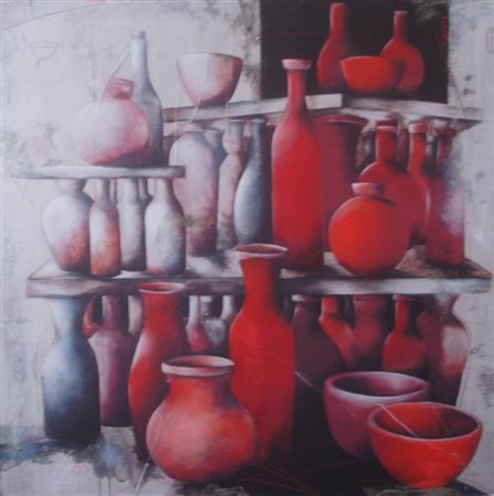 BOKE CHRISTINE HALLE (SAALE) 1953 SENZA TITOLO ORIGINAL PRINT CON INTERVENTI...