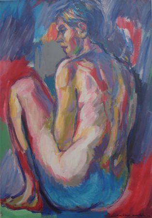 MARCHESE MASSIMILIANO NUDO, 2010 OLIO SU CARTONE TELATO cm 100 x 70 Firma e...